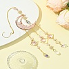 Natural  Rose Quartz Chips Moon Pendant Decorations HJEW-FS00027-04-8
