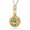 Golden Tone Brass Hollow Round Cage Pendants KK-J232-03G-2