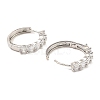 Brass Micro Pave Cubic Zirconia Hoop Earrings EJEW-D078-16P-2