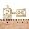 Brass Micro Pave Clear Cubic Zirconia Pendants KK-B083-35C-G-3
