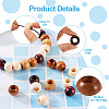 Craftdady 100Pcs 5 Style Pine Wood Beads WOOD-CD0001-17-20