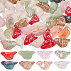 50Pcs Baking Paint and Golden Metal Enlaced Glass Beads DGLA-SC0001-05-1