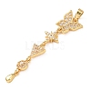 Tassel Brass Micro Pave Clear Cubic Zirconia Pendants KK-L271-01G-07-2