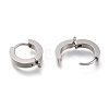 304 Stainless Steel Huggie Hoop Earrings Findings STAS-I167-01A-P-3