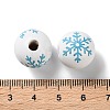 Printed Wood European Beads WOOD-Z002-08C-3