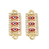 Brass Micro Pave Clear Cubic Zirconia Connector Charms CU-CBA6305-11G-B-1