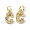 Real 18K Gold Plated Brass Micro Pave Clear Cubic Zirconia Charms KK-E068-VB452-C-2