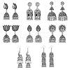 FIBLOOM 8 Pairs 8 Style Alloy Bell Chandelier Earrings Set EJEW-FI0002-93-1