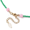 Glass Seed Pendant Necklaces for Women NJEW-MZ00031-04-5