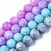 Opaque Baking Painted Glass Beads Strands EGLA-N006-004-1