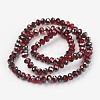 Electroplate Transparent Glass Beads Strands EGLA-A034-T8mm-P06-2