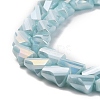 Electroplated Glass Beads Strands GLAA-G092-A-01-3