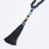 Nylon Tassel Pendant Necklace NJEW-E471-01C-2