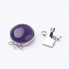 Natural Amethyst Box Clasps G-E427-06P-3