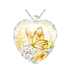 Heart Glass Pendant Necklaces PW23052492326-1