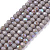 Electroplate Opaque Solid Color Glass Beads Strands EGLA-A044-P1mm-L10-1