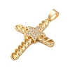 Brass Micro Pave Clear Cubic Zirconia Pendants KK-A212-06C-G-2