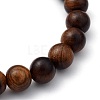 Unisex Natural Wood Beaded Stretch Bracelets Sets BJEW-JB05463-7