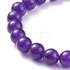 7Pcs 7 Color Natural Malaysia Jade(Dyed) Stretch Bracelets Set with Alloy Hangers BJEW-JB08133-6