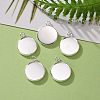 304 Stainless Steel Pendant Cabochon Settings STAS-F191-14S-D-4