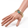 Cross Synthetic Turquoise(Dyed) Beads Stretch Bracelets Set for Girl Women BJEW-JB06863-5