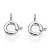Rhodium Plated 925 Sterling Silver Spring Ring Clasps STER-T004-81A-P-2