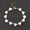 Natural Shell Heart Link Chain Bracelet BJEW-C015-03G-2