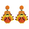 Alloy Enamel Dangle Stud Earrings FS-WG6CE38-14-1