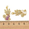 Brass Pendants Micro Pave Cubic Zirconia with Synthetic Opal KK-K356-02G-3
