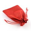 Polyester Imitation Burlap Packing Pouches Drawstring Bags X-ABAG-R004-14x10cm-M1-4