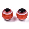 Round Evil Eye Resin Beads RESI-R159-6mm-05-3