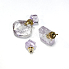 Rhombus Natural Amethyst Perfume Bottle Pendants G-H241-01D-G-01-2