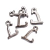 Gunmetal Plated Alloy Letter Pendants PALLOY-P097-03-L-2