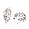 Non-Tarnish Hollow Star 304 Stainless Steel Hoop Earrings for Women STAS-A057-14P-2