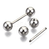 304 Stainless Steel Straight Barbell Tongue Rings STAS-R115-29B-P-2
