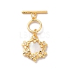 Brass Pave Clear Cubic Zirconia Toggle Clasps KK-M243-09G-01-1