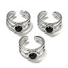 Natural Gemstone Adjustable Rings RJEW-K269-10P-2