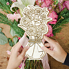 Wood Flower Bouquet Greeting Card AJEW-WH0441-009-6