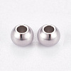 304 Stainless Steel Smooth Round Spacer Beads X-STAS-M006-01D-2