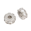 Brass Pave Clear Cubic Zirconia Beads CU-CBA6A75-19A-P-2