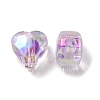UV Plating Rainbow Iridescent Acrylic Beads OACR-F004-05F-2