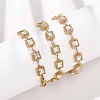 304 Stainless Steel Glass Link Chain Necklaces SA-CBA725A-25C-G-2