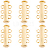 6Pcs Brass Slide Lock Clasps KK-BBC0027-58B-1