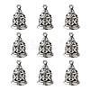 Vintage Antique Silver Brass Bell Charms Pendants X-KK-I257-AS-1