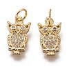 Brass Micro Pave Clear Cubic Zirconia Charms ZIRC-C020-45G-1
