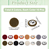 WADORN 80Pcs 8 Colors 1-Hole Woolen Cloth Button DIY-WR0003-46-2