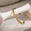 304 Stainless Steel Cuff Bangles for Women LS-BJEW-H635-02G-1