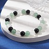 Natural Green Aventurine & Selenite & Eyeless Obsidian Round Beaded Stretch Bracelets BJEW-JB10114-01-2