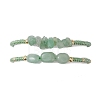 2Pcs Natural Green Aventurine & Glass Seed Beads Braided Bead Bracelets for Women BJEW-MZ00247-05-4