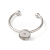 Non-Tarnish 304 Stainless Steel Open Cuff Ring Components X-STAS-I306-05A-P-2